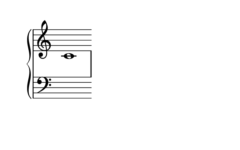 Middle C on the grand staff